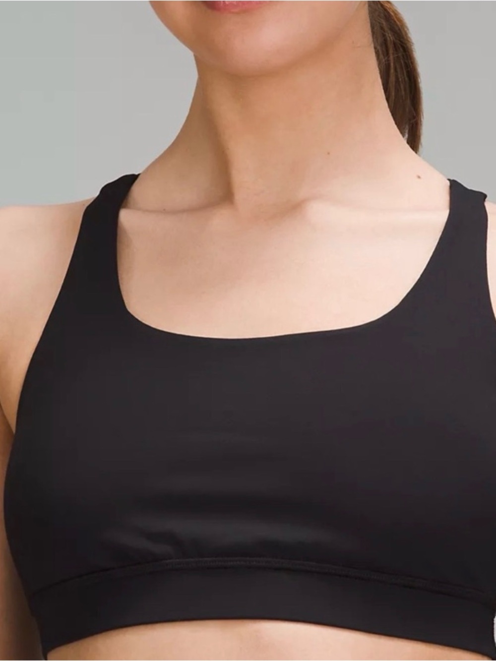 lululemon athletica Black Square-Neck Sports Bra